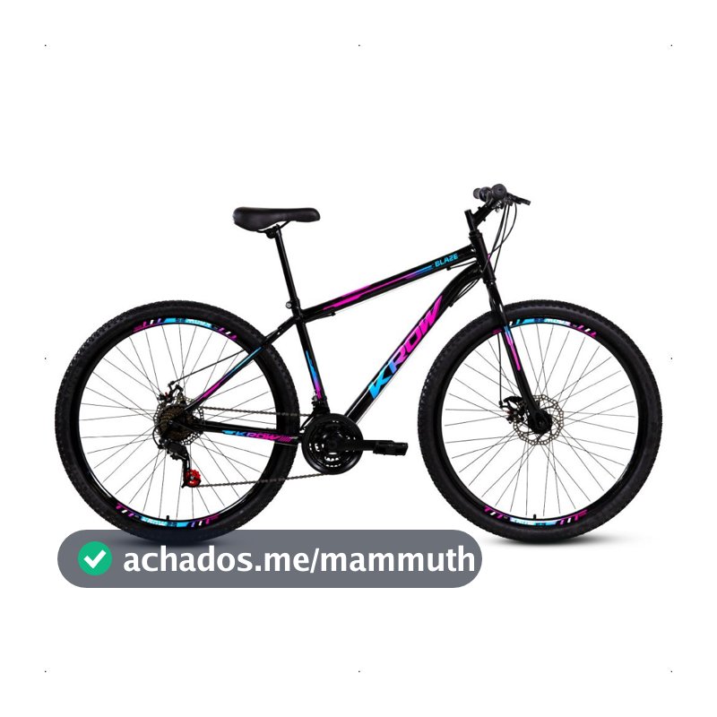 Bicicleta Aro 29 Aço Carbono Freios A Disco 21 Marchas Krow Bikes Para o dia a Dia Passeio