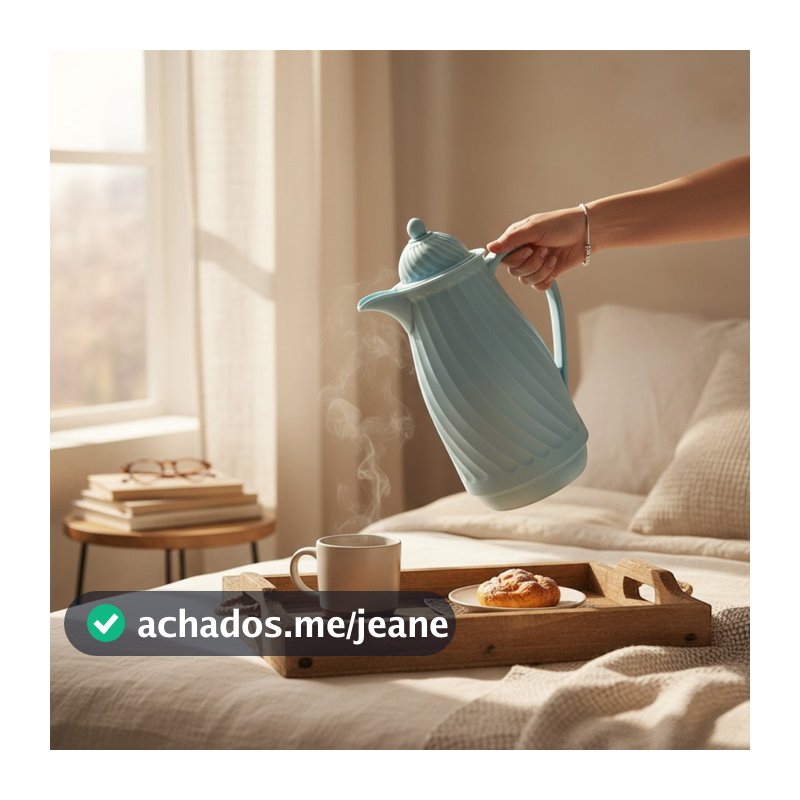 Garrafa Térmica Café Chá Azul Trabalhada Cantinho do Café