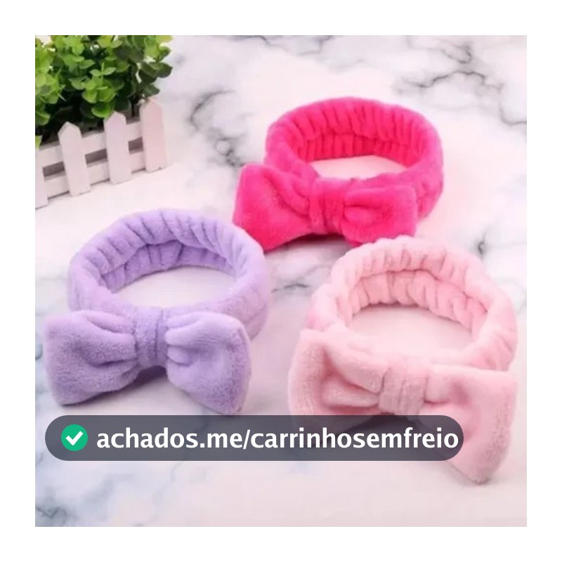 Faixa de Laço Maquiagem Makeup Tiara Cabelo Rosto Limpo faixa para maquiagem
