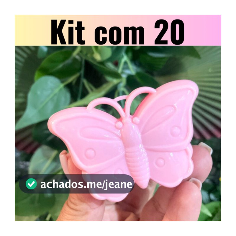 Baleiro Borboleta Decoração Personalizado Plástico Kit Com 10 Peças 7Cm Cada