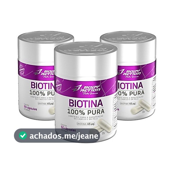 Kit 3x Biotina 100% Pura Total 180 Cápsulas Bodyaction