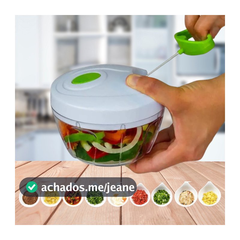 Mini Processador Manual de Alimentos Triturador 3 Lâminas 500ml Grande 200ml