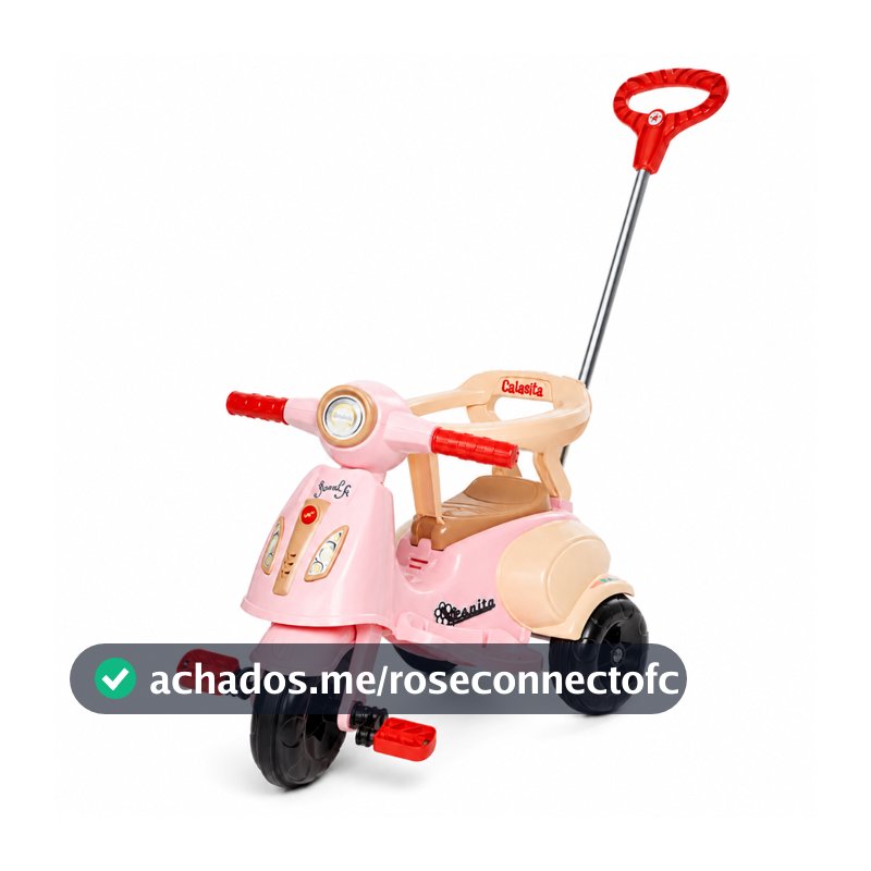 Carrinho De Passeio Triciclo Vespita Avespa Motoca Com Pedal Apoio de Pé e Haste Empurrador Infantil