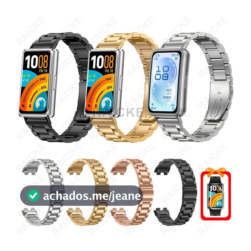 Pulseira de Substituição Clássica de Metal, Esportiva e à Prova d'Água, Compatível com Huawei Band 11 pro/11/10/9/8