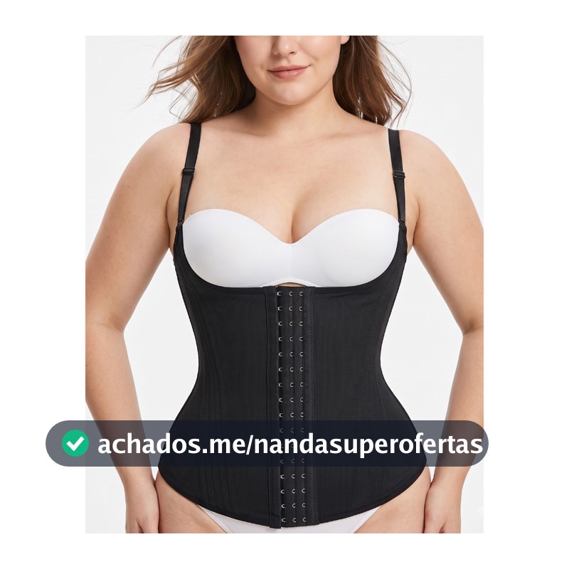 Cinta Modeladora Abdominal Com Alças 12 Varetas Tecido Respirável Para Uso Diário E Pós Parto