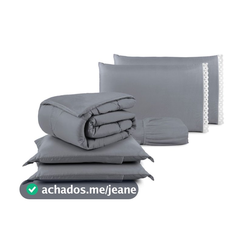 Jogo de Cama Kit 06 Peças com Lençol e Fronha Bordado Ingles