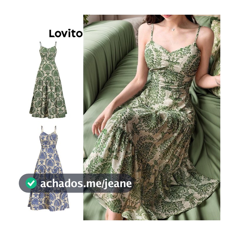 Lovito Férias Vestido Paisley Padrão Vestido De Verão Com Laço Nas Costas Para Mulheres L87ED315 (Multi-color)
