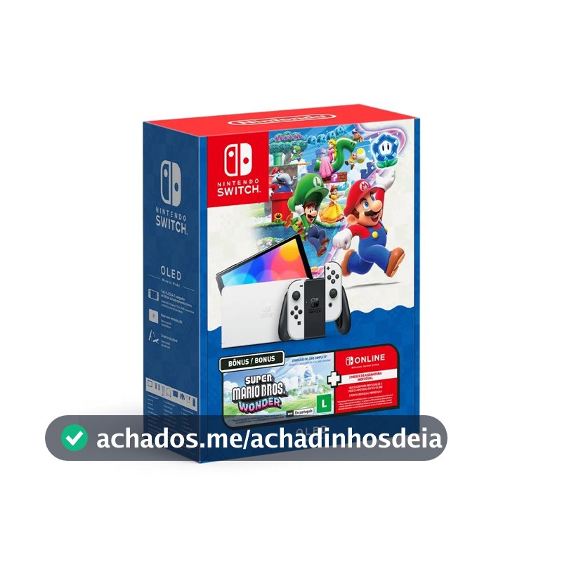 Console Nintendo Switch OLED + Super Mario Bros + 3 Meses NSO