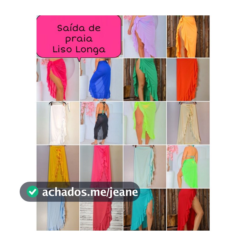 Saída De Praia LONGA Liso Com Babados/Saia Pareô De Amarrar
