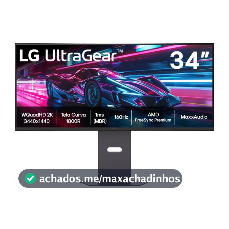 Monitor Gamer LG UltraGear™ Curvo 34" QuadHD 2K UltraWide 160Hz HDR10