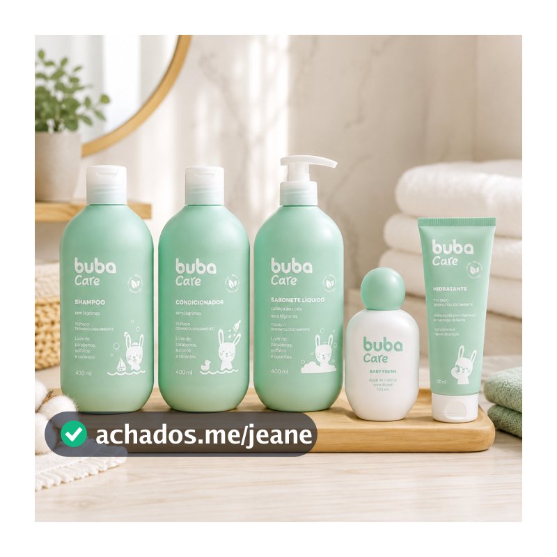KIT BUBA CARE – SHAMPOO + CONDICIONADOR + COLÔNIA + SABONETE LÍQUIDO + HIDRATANTE ESCOLHA SEU KIT