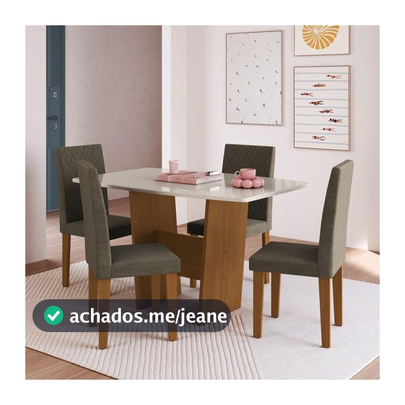 Mesa de Jantar com 4 Cadeiras Bento – Conjunto Sala Multimóveis CR50210