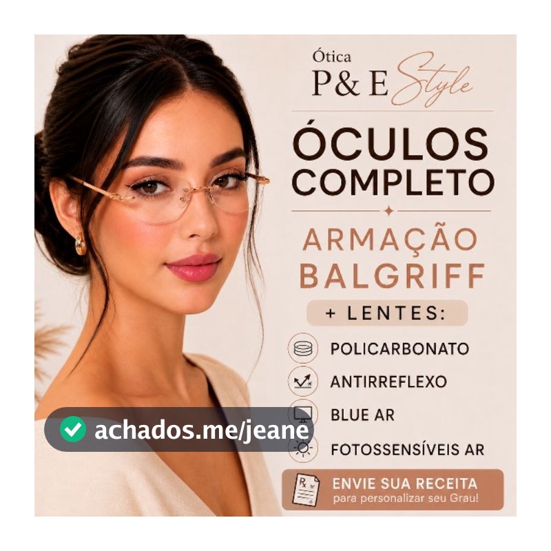 Óculos Balgriff de Grau, Conforme sua Receita. Lentes em Policarbonato de 0.00 a +-2.75  com cil -2.00