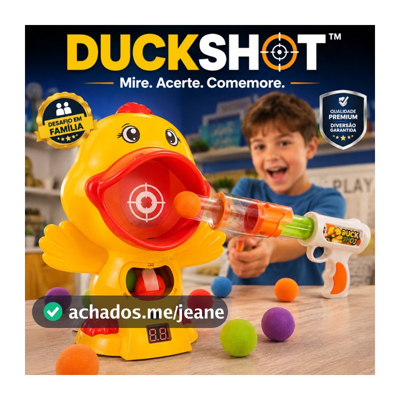 Jogo Tiro ao Alvo Infantil DuckShot™ Arma Pato Bolinhas Brinquedo Educativo e Divertido
