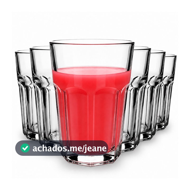 Jogo Até 12 Copos 360ml Em Vidro Ideal Para Água Suco Drinks e Refrigerante