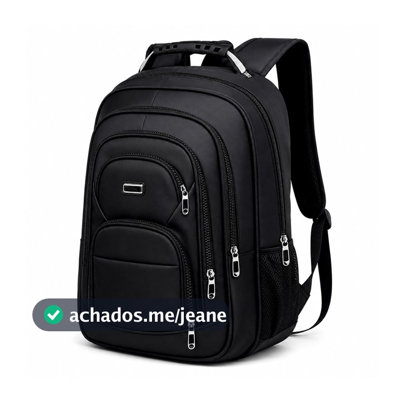 Mochila Masculina Urbana 19 Polegadas com Grande Espaço, Bolsos Laterais e Costas Respiráveis