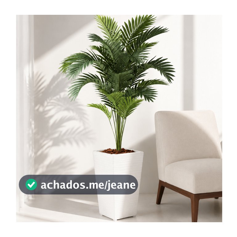 Palmeira Artificial Grande 1,15m com Vaso Decorativo – Planta Artificial Realista para Sala e  Escritório