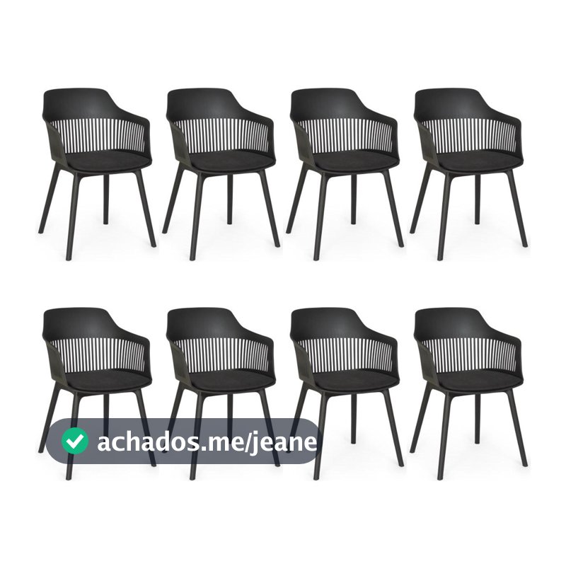 Kit 8 Cadeiras de Jantar Estofada Marcela