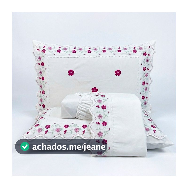 JOGO DE CAMA BORDATTO 4 PEÇAS PERCAL 300 FIOS