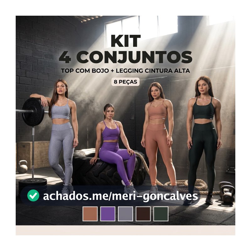 Conjuntos Fitness Femininos Academia Top Bojo Legging Suplex Zero Transparência