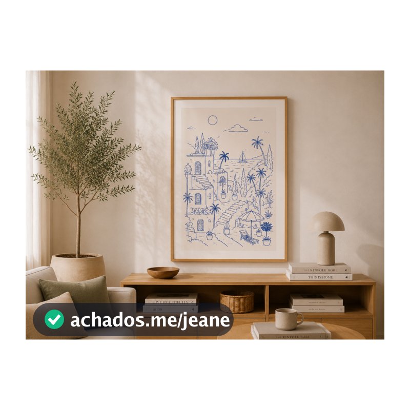 Quadro Decorativo Sala Hall Escritório Mediterrâneo Line Art Minimalista