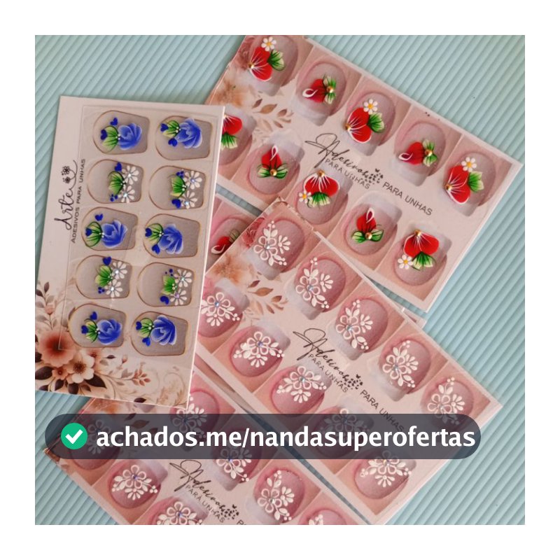 Kit 10 Cartelas de Adesivos de Unha Artesanais Películas para Unhas Decoradas