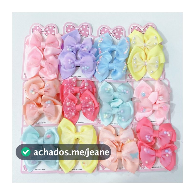 Kit 10  Laços de Cabelo Infantil Bico de Pato Colorido