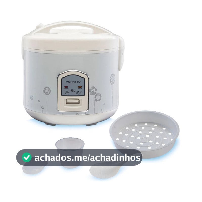 Panela De Arroz Elétrica Riso PA6X Branco 127v ou  220v - Agratto