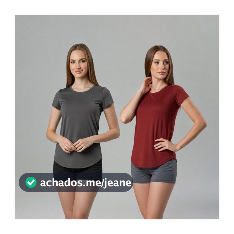 Kit 2 Camisetas Academia Feminina Dry Fit Camisa Blusa Musculação Treino Caminhada