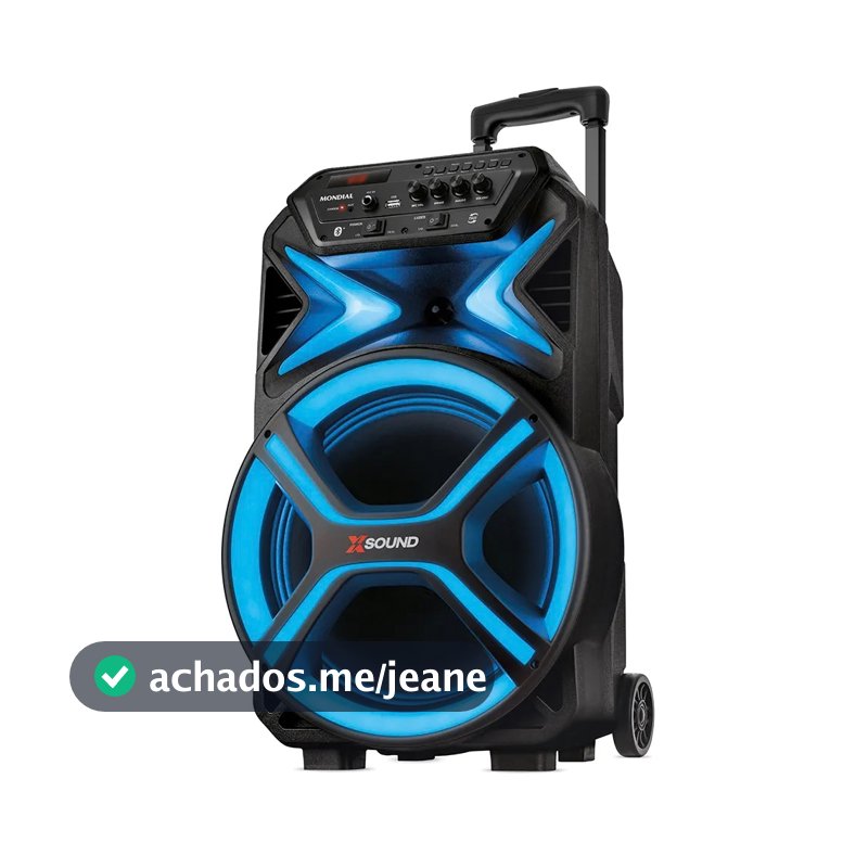 Caixa de Som Amplificada Mondial CM-550-L 550W RMS com LED Bluetooth Bivolt Preta