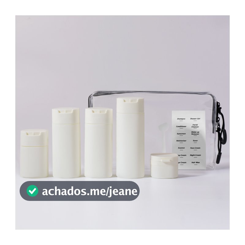 Kit 5 Frascos De Viagem PE Alta Qualidade Para Cosméticos Skincare Shampoo Sabonete Líquido ATP40