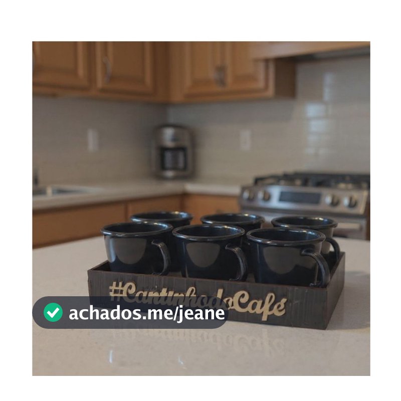 Cantinho Do Café ,Chá C/ 6 Xícaras De Acrílico  Preta 85 ML