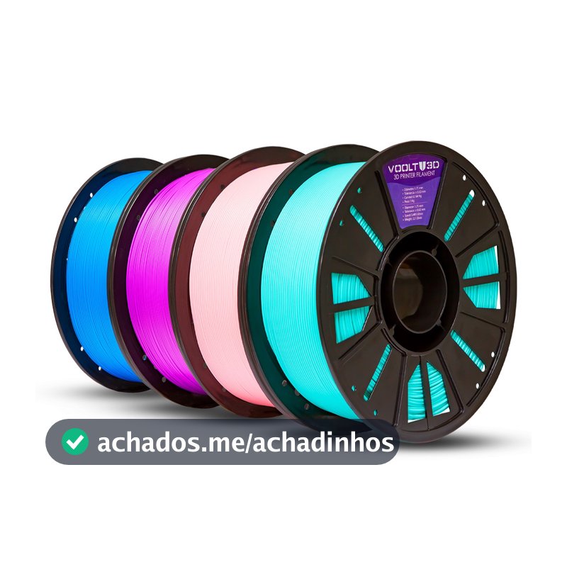 Filamento PLA Sólido Premium Para Impressora 3D 1kg 1,75mm - Diversas Cores - Voolt3D
