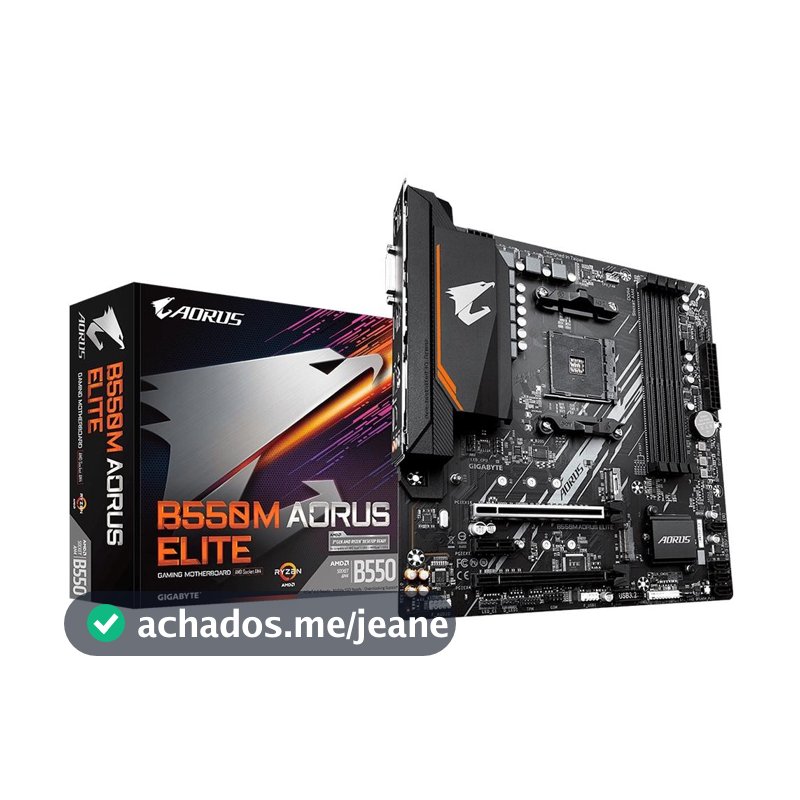 Placa Mãe AORUS ELITE AMD AM4 Gigabyte B550M DDR4 Gamer