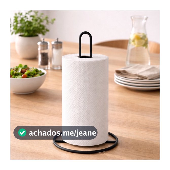 Porta Papel Tolha de Rolo Suporte Vertical de Mesa Preto