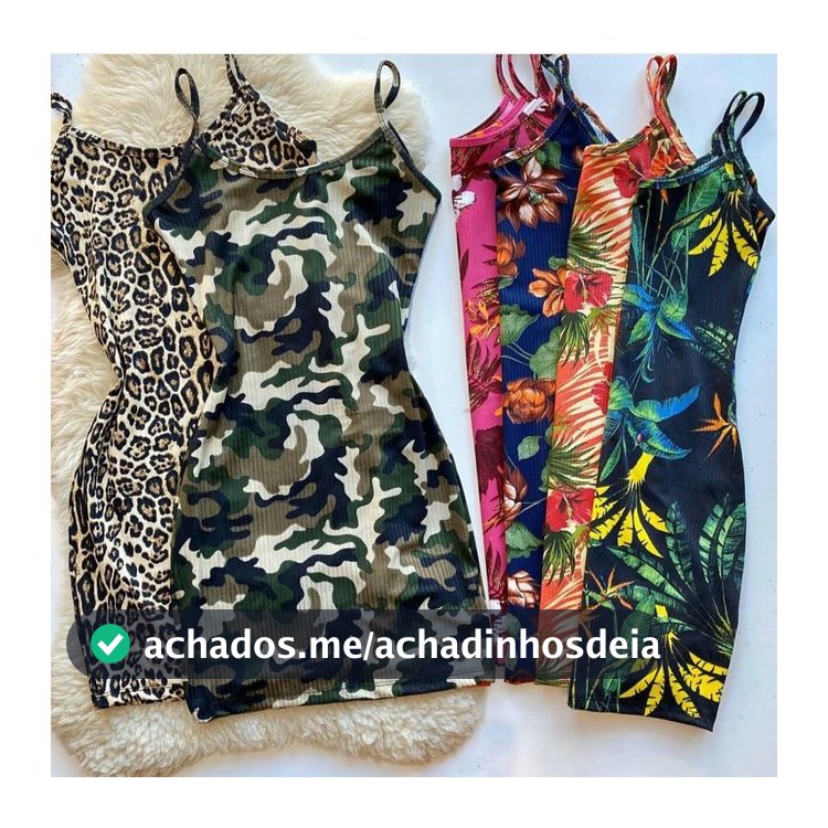 Kit 3 vestidos tubinho alcinha