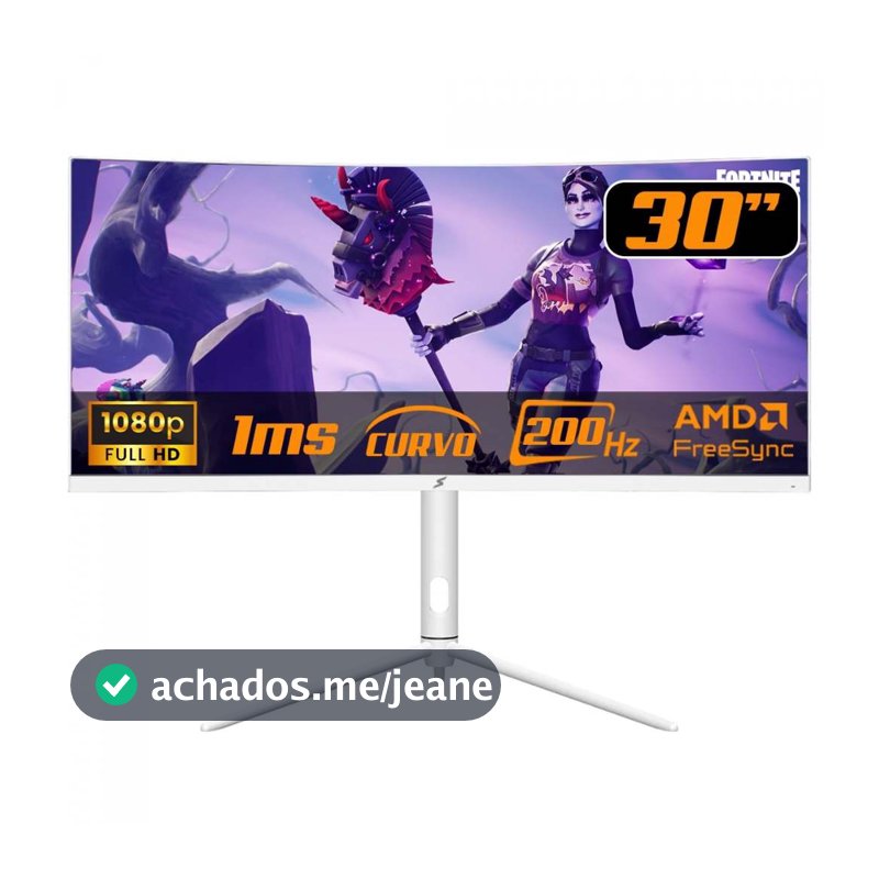 Monitor Gamer SuperFrame Elegance Series, Branco, 30 pol, Curvo, UWFHD, VA, 1ms, 200Hz, SFEF-3015