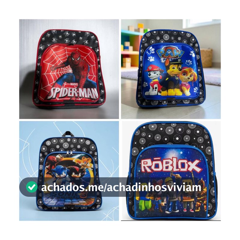 Mochila Infantil Pequena De Costa Varias Personagens Menino