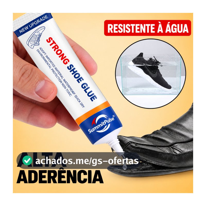 Cola para Sapato e Tênis 60ML Adesivo Forte Flexível Impermeável para Reparo de Sola, Couro, Borracha e PVC 60ML