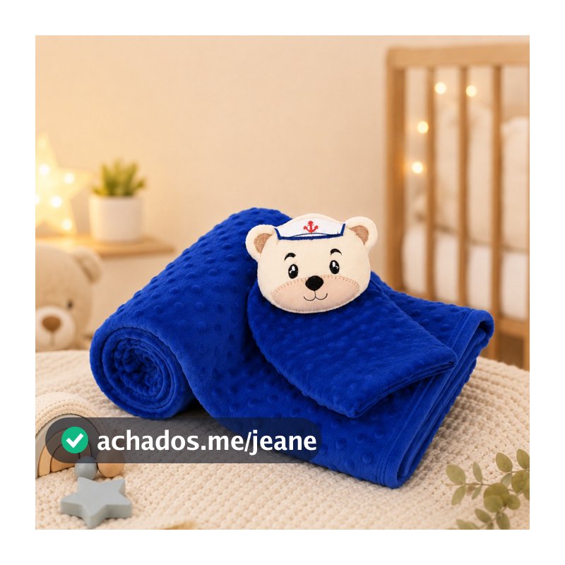Manta Cobertor de Bebê e Naninha Para Menina Menino Infantil Mantinha Premium 02 Peças