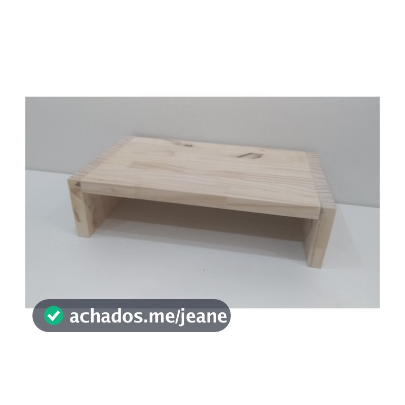 Suporte para monitor feito em madeira pinus 36x22x10