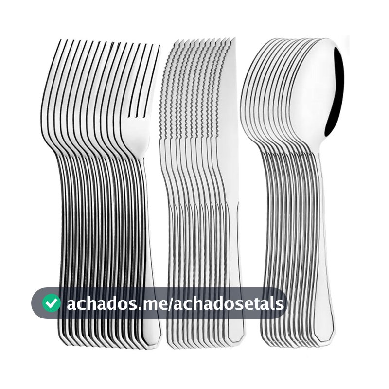 Jogo de Talhares Garfo Colher Faca Mesa 36 Peças Kit Buffet Restaurante Faqueiro Premium Aço Inox