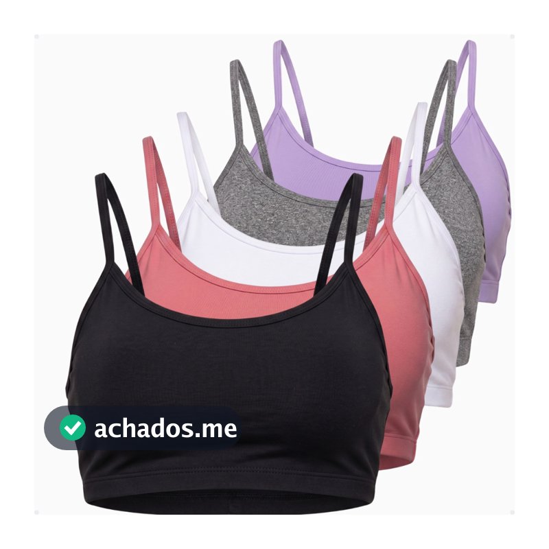 Kit 4 Tops Academia sem Bojo Esportivo  Confortável Forrado Sustentação