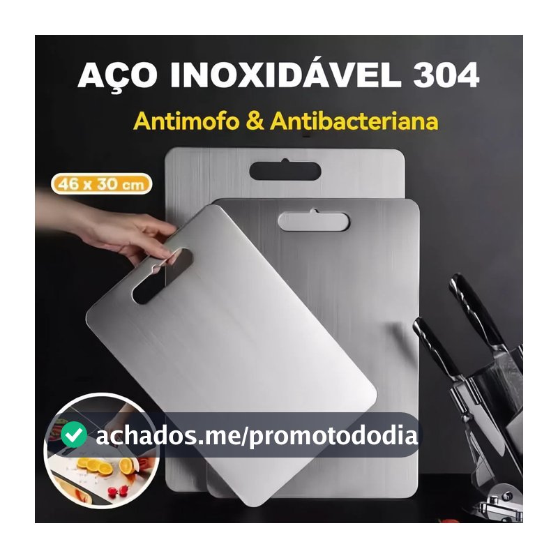 Tábua De Corte 304 Aço Inoxidável Antibacteriana À Prova De Mofo 46 Cm Tábua De Cozinha