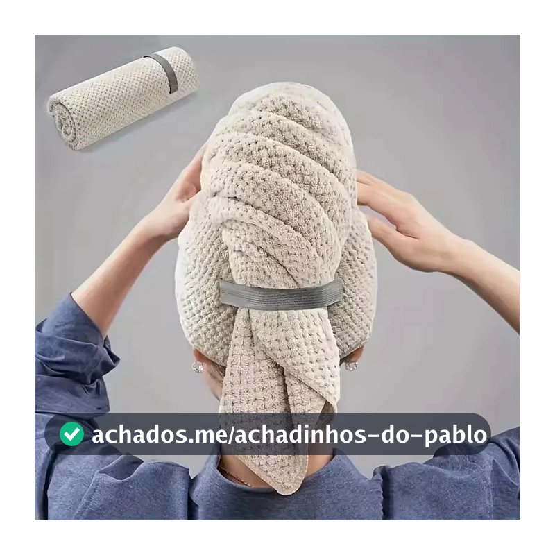 Touca de Secagem para Cabelo Feminino Microfibra Macia Toalha Rápida e Leve