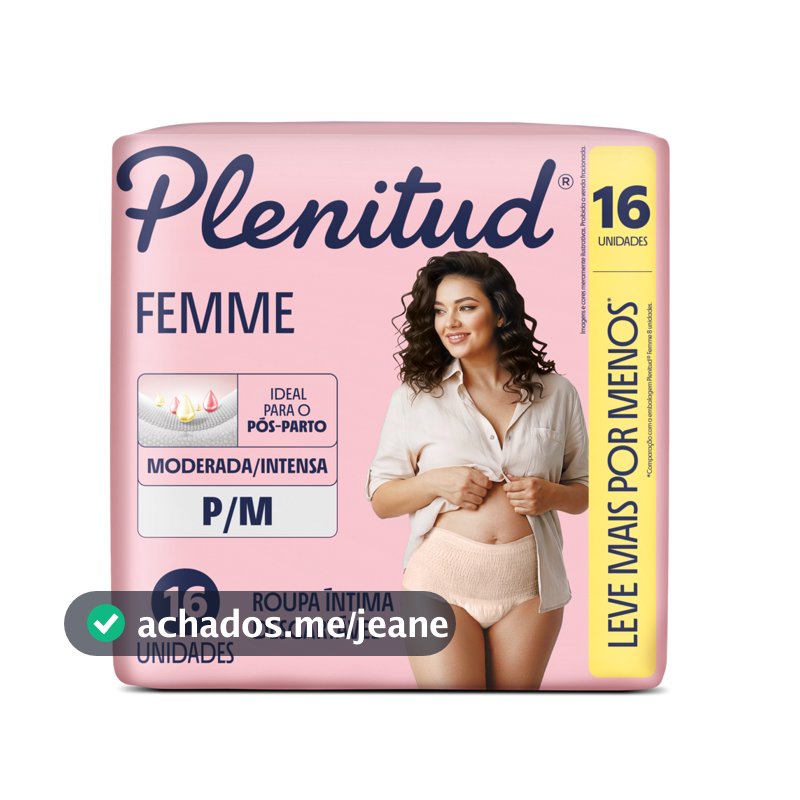 Roupa Íntima Plenitud Femme P/M 16 Un