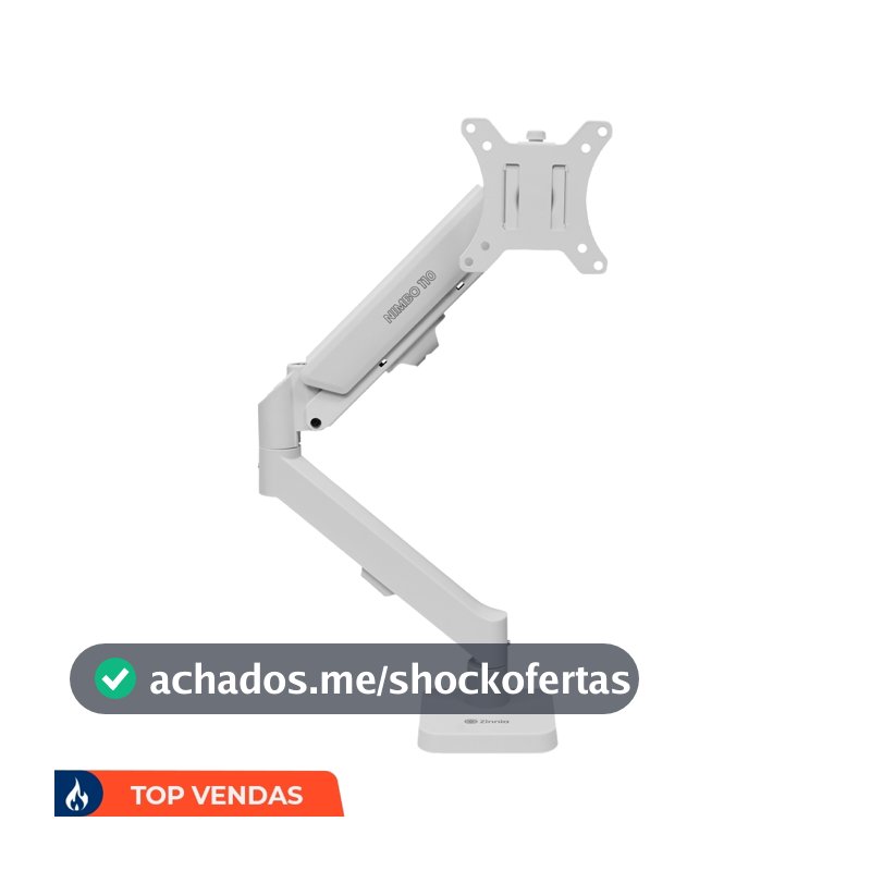 Suporte Articulado Para Monitor 13 a 32 Pistão a Gás Ajustável Zinnia Nimbo 110 Branco
