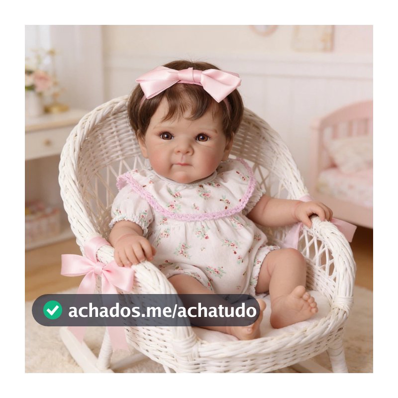Boneca Bebê Reborn Silicone 48cm Menina Olho Castanho Brastoy