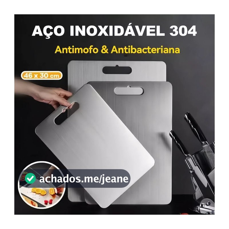 Tábua De Corte 304 Aço Inoxidável Antibacteriana À Prova De Mofo 46 Cm Tábua De Cozinha