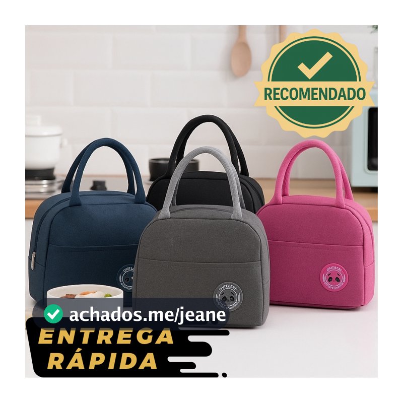 Bolsa Térmica Portátil Marmita Viagem Necessaire Lancheira Térmica Infantil KIT 2 unidades